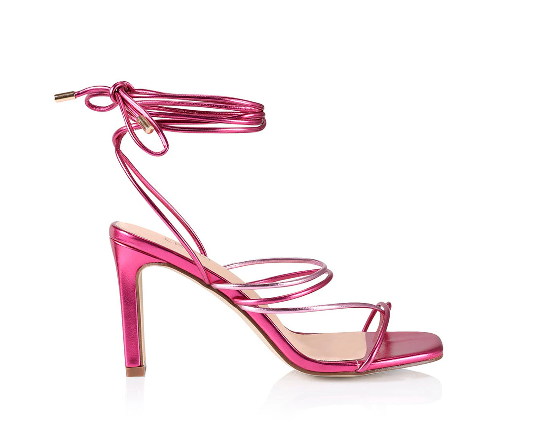 Killer Strappy Heels - Pink Metallic