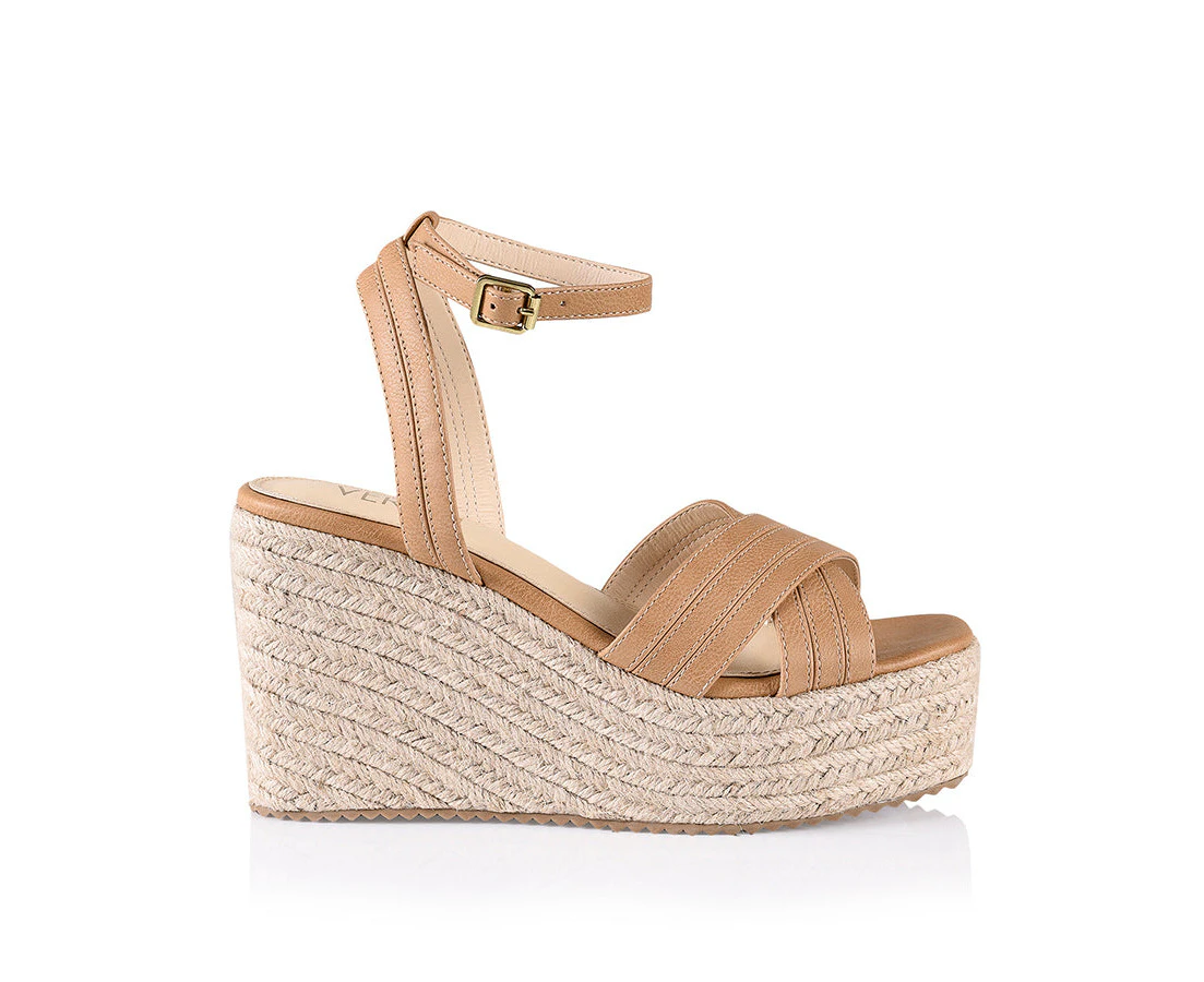 Callie Rope Wedges - Caramel Softee