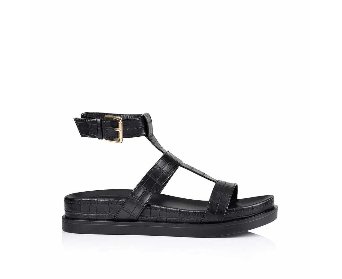 Oshea Chunky Sandals - Black Croc