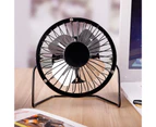 Mini Fan Silent Strong Wind USB Charging Metal Wrought Iron Student Desk Electric Fan for Office - Black