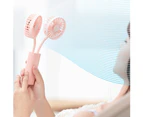 Portable Handheld Bendable Dual-head Rechargeable USB Cooling Fan Air Cooler - White