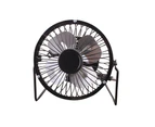 4 inch Portable USB Charged Metal Mute Table Cooling Fan Home Office Air Cooler - Black
