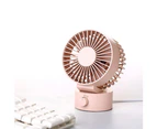 Mini Portable Quiet USB Desk Fan Home Office Electric Oscillating Table Cooler - White
