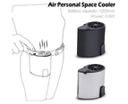 Mini Portable USB Rechargeable Summer Cooling Air Conditioner Waist Fan Cooler - Silver