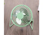 4 inch Portable USB Charged Metal Mute Table Cooling Fan Home Office Air Cooler - Blue
