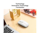 Wireless Mouse USB Receiver Silent Slim DPI Adjustable Dual Modes 2.4GHz/Bluetooth-compatible 5.1 Computer Mouse PC Accessories - Silver