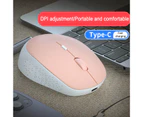 Optical Mouse Faster Charging Comfortable Grip Three-gear DPI Rechargeable Low-Noise Quick Response Ergonomic 2.4G Wireless Silent Mouse - Pink