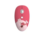 Computer Mouse Wireless Cartoon Ergonomic DPI Adjustable Mute Computer Accessories Battery Operated Dual Modes 2.4GHz/Bluetooth-compatible Optical - Pink