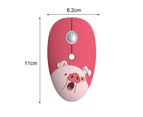Computer Mouse Wireless Cartoon Ergonomic DPI Adjustable Mute Computer Accessories Battery Operated Dual Modes 2.4GHz/Bluetooth-compatible Optical - Pink