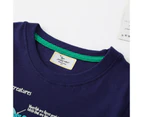 Toddler Boys Cotton T-shirts Luminous Short Sleeve Tee Tops Crewneck Sweat Shirts Novelty Cartoon Tops 2-7T-Navy
