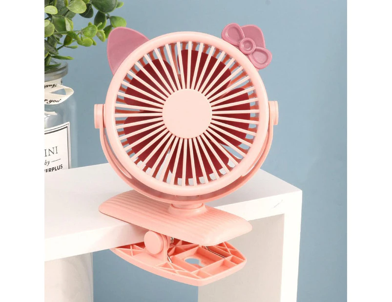 Mini With Fruit Charging Usb Fan Clip Portable Led Desk Fan Lamp 360 Degree Rotation Usb Clip Small Fan-Pink