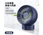 Fan, Usb Fan Table Fan Mini Fan Silent Fan 180 Kinds Of Wind Speed, Can Adjust 20 Degrees, For Camping, Office/Travel/Powered(Blue)