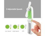 Mini Folding Handheld Fan, Portable Handheld Rechargeable Handheld Fan With 2-Speed Adjustable Usb Cable For Outdoor Home Travel, Green