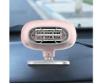 Universal Car Windshield Heater Fan, 12V/150W Portable Car Heater 2 In 1 Defogger Defrost For Cigarette Lighter With Purification,Pink