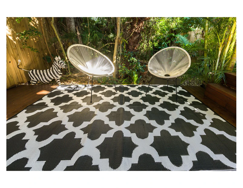 Outdoor Rug - Morocco Black And White