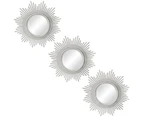 Silver Mirrors for Wall Decor 3 Pcs Hanging Ornament Art Crafts Supplies for Home Bedroom Bathroom Small Round Wall Mirror Decoration Gift