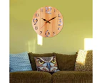 Wooden Retro Wall Clock European Artistic Style Round Hanging Clocks for Home Bedroom Living Room Decoration Digital Mute Crafts