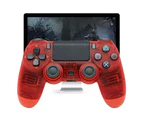 Wireless Game Controller Ps4 Controller Bluetooth Dual Head Head Handle Joystick Mando Game Pad For The Game Console 4-Transparent red