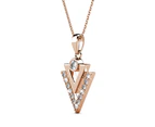 Trilateral Necklace Embellished with Crystals from SWAROVSKI® in Rose Gold