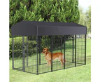 UNHO Large Outdoor Dog Playpen Kennel Pet Dog Exercise Playpen Crate Cage with Roof Cover