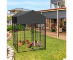 UNHO Large Outdoor Dog Playpen Kennel Pet Dog Exercise Playpen Crate Cage with Roof Cover