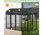 UNHO Large Outdoor Dog Playpen Kennel Pet Dog Exercise Playpen Crate Cage with Roof Cover