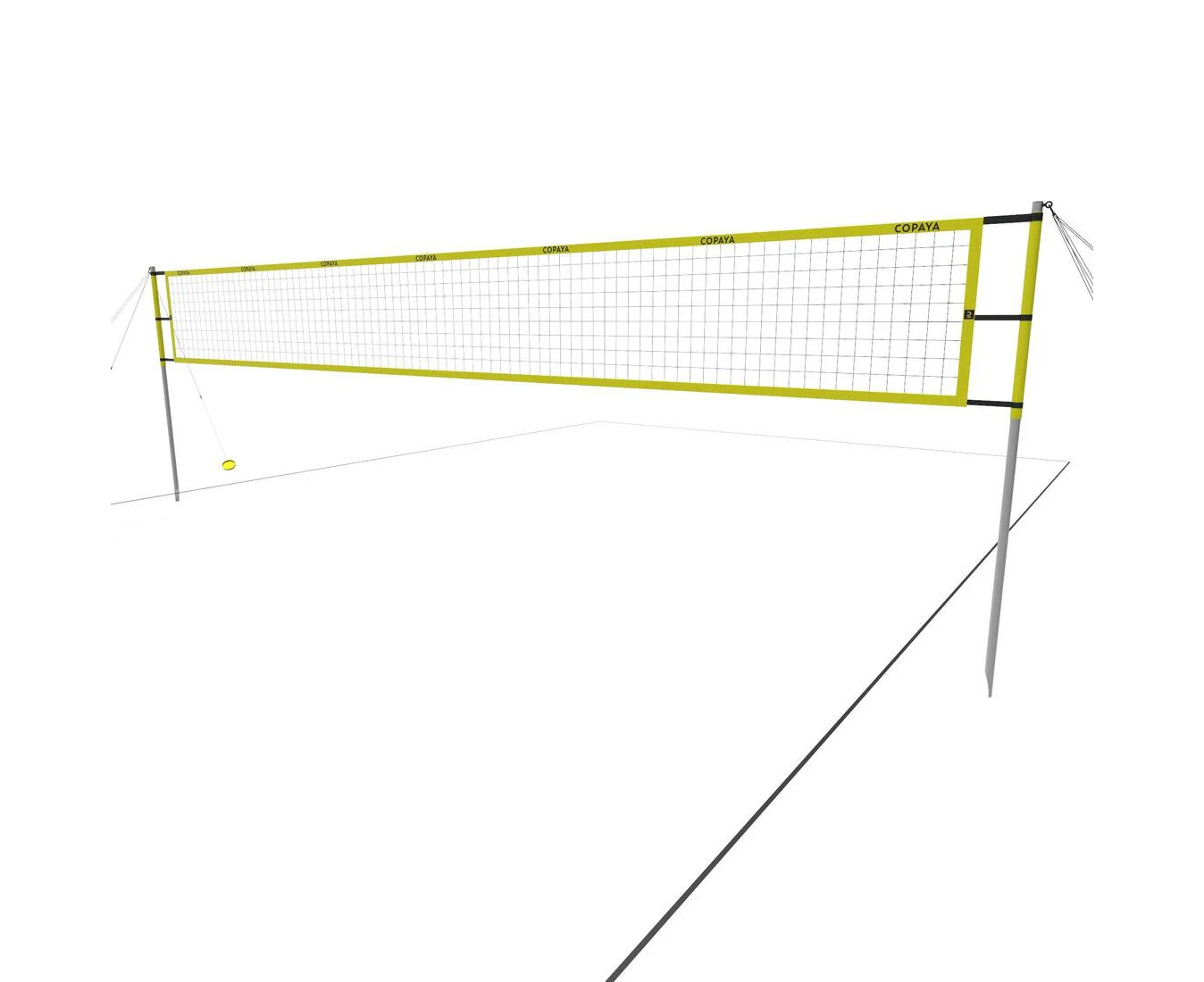 DECATHLON KIPSTA Beach Volleyball Net 8m - BV 900 Yellow