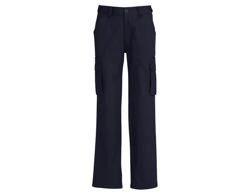 Mens CARGO PANTS Work Wear Trousers 100% COTTON Tradie Pockets Military 310gsm - Navy