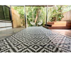 Outdoor Rug/Camping Mat - Large Diamond Black and Grey