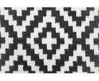 Outdoor Rug/Camping Mat - Large Diamond Black and Grey