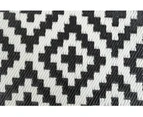 Outdoor Rug/Camping Mat - Large Diamond Black and Grey