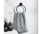 Towel Ring Wall Mounted Towel Holder Black Towel Hanger for Bathroom Kitchen