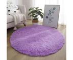 Floor Round Fluffy Rug Living Room Bedroom Extra Soft Shaggy Carpet Coffee Table Purple 160*160cm