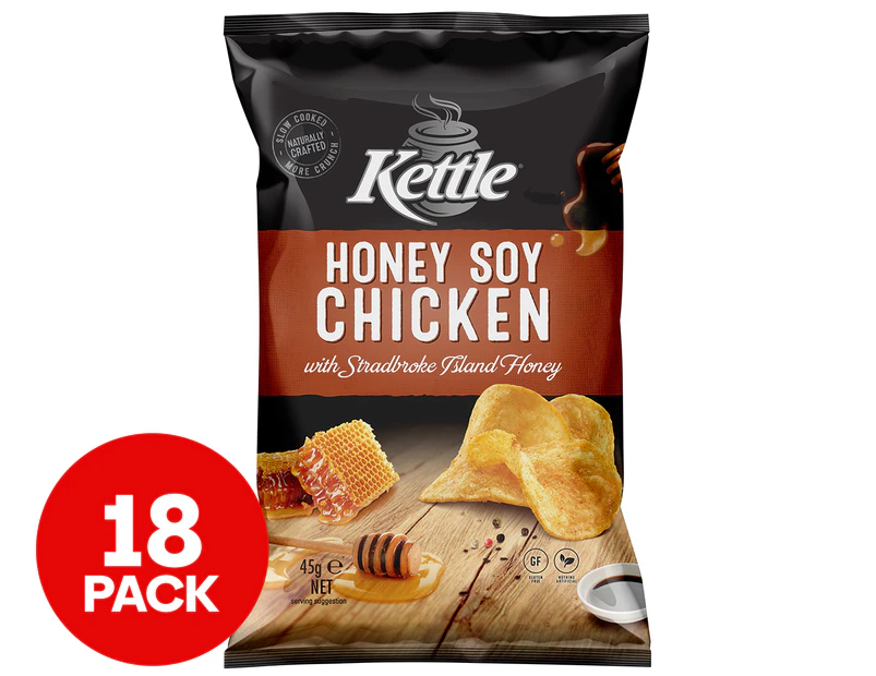 18 x Kettle Potato Chips Honey Soy Chicken 45g