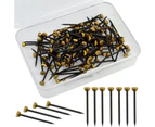 120pcs Brass for Head Hanging Pins Picture Hanging Nails Black Screw Steel Nails