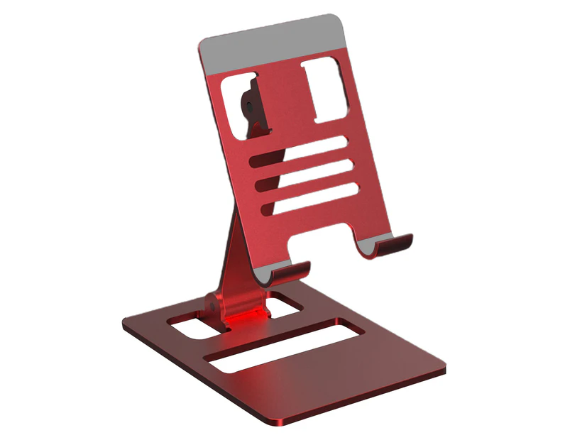 Tablet Holder Foldable Height Adjustable Non-slip Aluminum Alloy Heavy Duty Desktop Mobile Phone Stand Tablet Accessories - Red