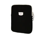 Tablet Sleeve Cute Bear Decor Zipper Slim Portable Soft Anti-scratch Universal Laptop Computer Protective Bag Briefcase Tablet Supplies - Black