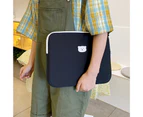 Tablet Sleeve Cute Bear Decor Zipper Slim Portable Soft Anti-scratch Universal Laptop Computer Protective Bag Briefcase Tablet Supplies - Black