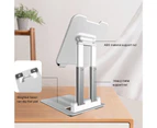 Tablet Stand Foldable Height Adjustable Rotatable Non-slip Stable Base Heat Dissipation Universal Tablet Lazy Bracket Desktop Stand Watching Videos - Silver