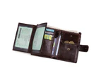 Men's Wallets Vintage Genuine Leather Wallet RFID Blocking Vertical Business Card Holder Cowhide Purse Bag Wallet Man—Brown