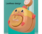 500mAh Neck Fan Rechargeable Leafless Design 3 Speeds Cartoon Pet Egg Mini Fan for Children - Orange