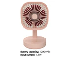 Mini Fan Silent Powerful Portable Fashion 3-speed Wind Desk Cooling Fan for Dorm - Pink