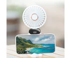 Mini Fan Silent Powerful Digital Display Fashion 5-speed Wind Handheld Cooling Fan for Dorm - White