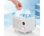Air Cooler Humidification Design Five-speed Wind Metal Desktop Water Cooling Fan for Office - White