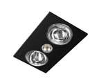 Heater Sunair Bathroom Exhaust Fan LED Downlight with 2 Heat Globes Black