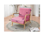 ALFORDSON Wooden Armchair Accent Chair Fabric Lounge Sofa Couch Seat Pink