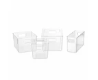 3 x Boxsweden Clear Plastic Storage Container 15x15x15cm