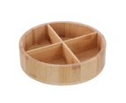 Boxsweden Bamboo 4-Sections Round Tray 20x20x5cm