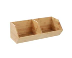 2 x Boxsweden Bamboo 2 Section Storage Cube 35x15.5x12.5CM