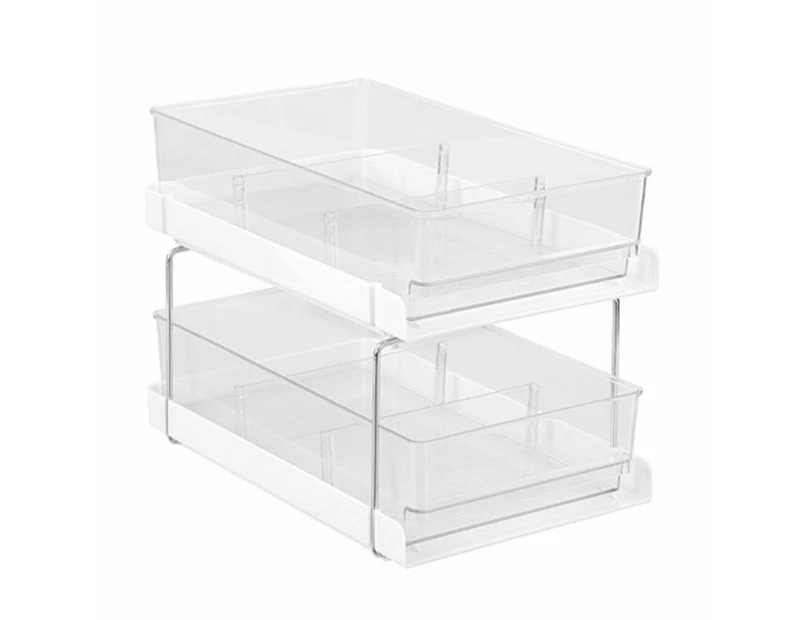 Boxsweden Crystal 2 Tier Drawer Tray with Dividers 35x22x22.5CM
